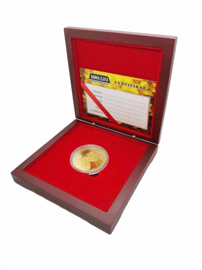 Premium Photo | A gold coin gift the idea of a bonus in bitcoin or a draw